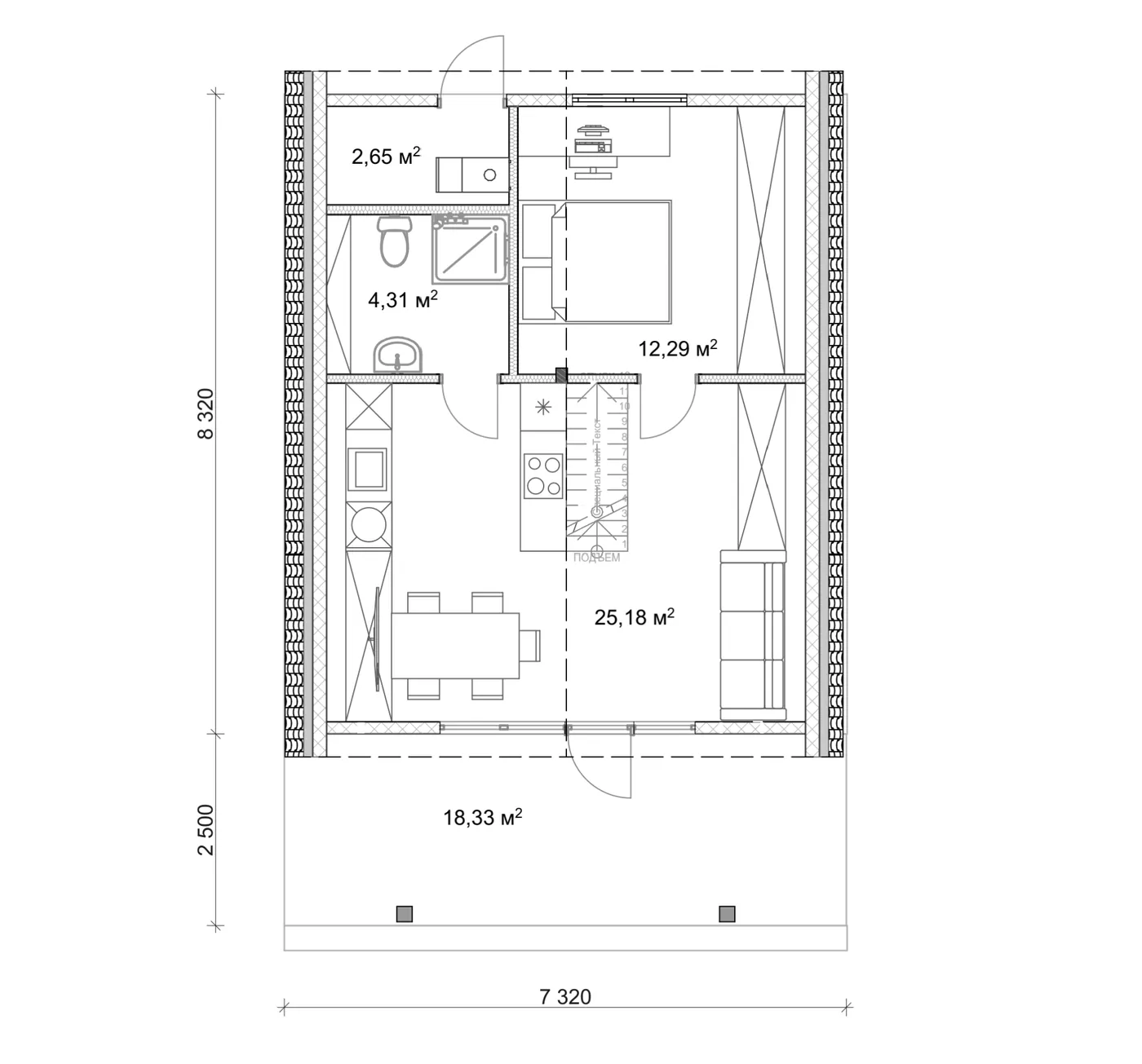 План SIP-будинку 113,10 м² — 1