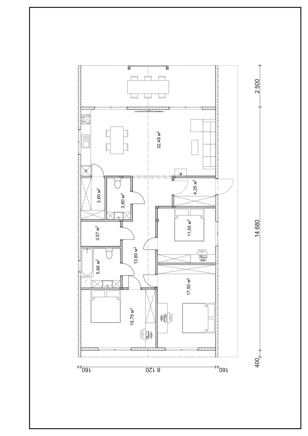 План SIP-будинку 119,20 м²