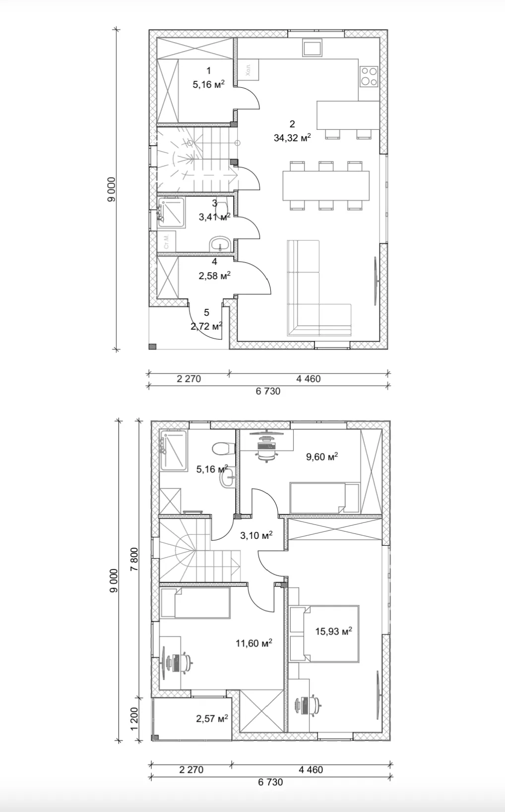 План SIP-будинку 121,14 м²