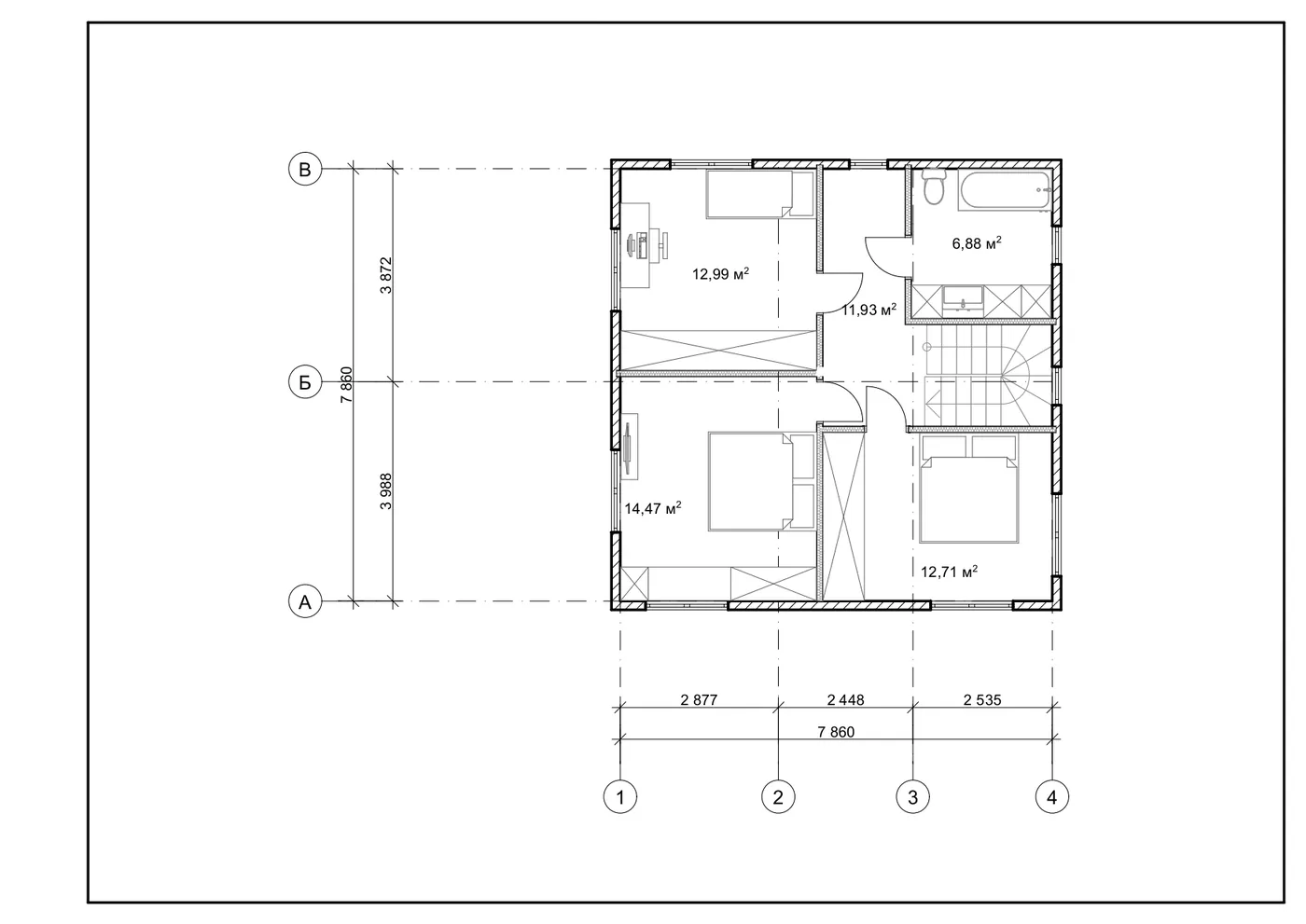 План SIP-будинку 123,56 м² — 2