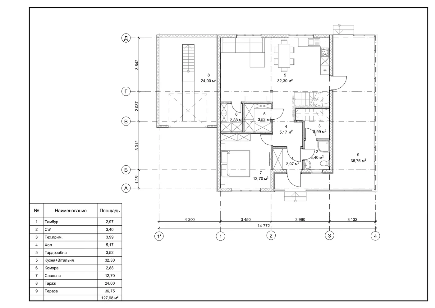 План SIP-будинку 195,79 м² — 1