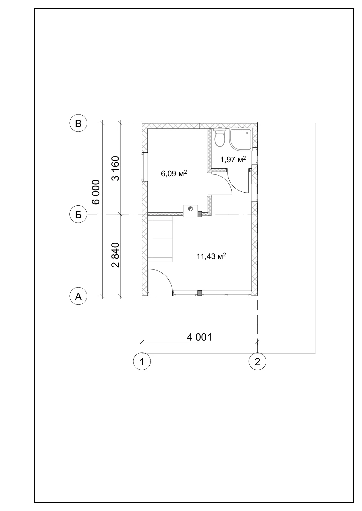 План SIP-будинку 24 м²