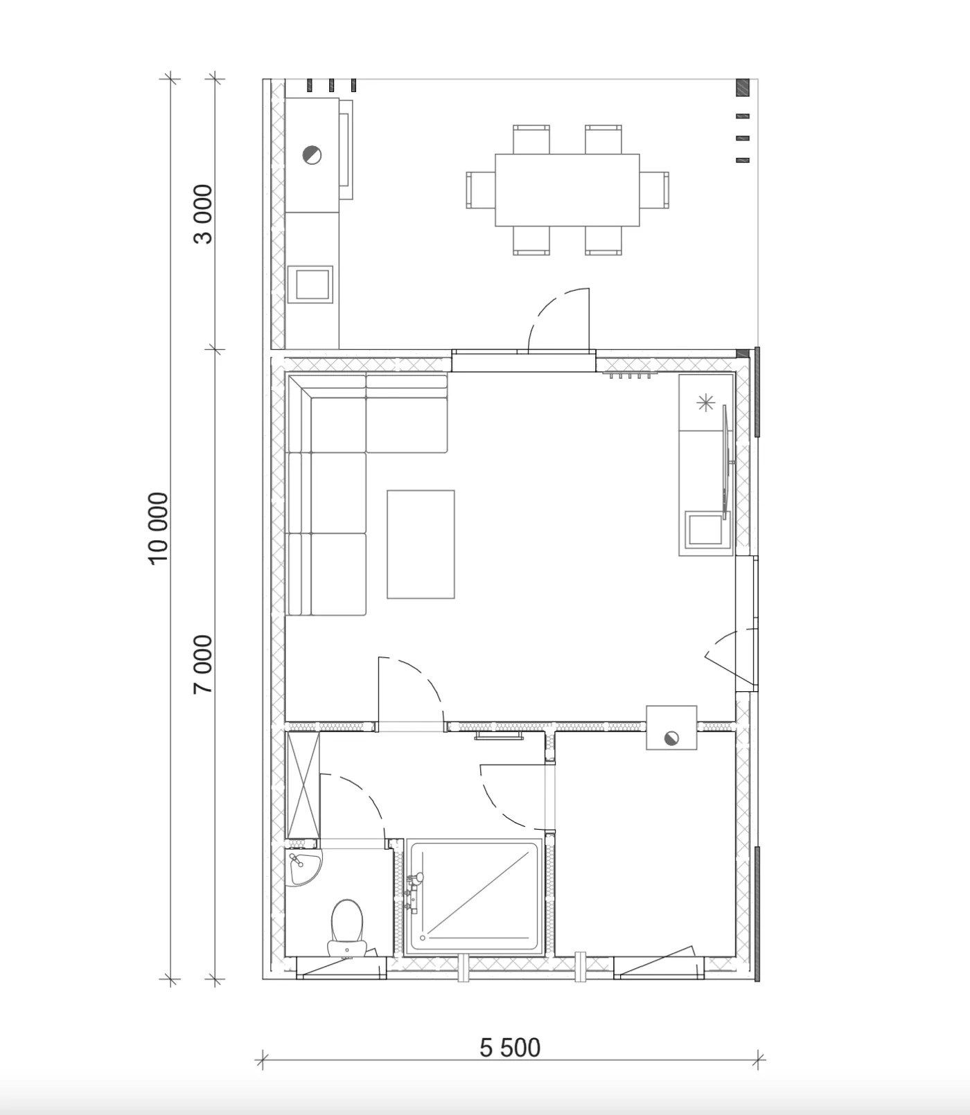 План SIP-будинку 55 м²