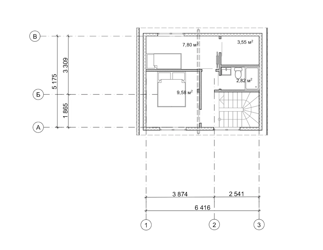 План SIP-будинку 66,40 м² — 2