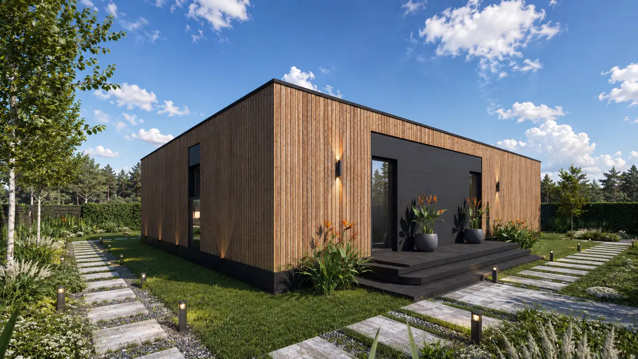 Модульний SIP-будинок 71,94 м² від Onlysip — фасад, фото 3