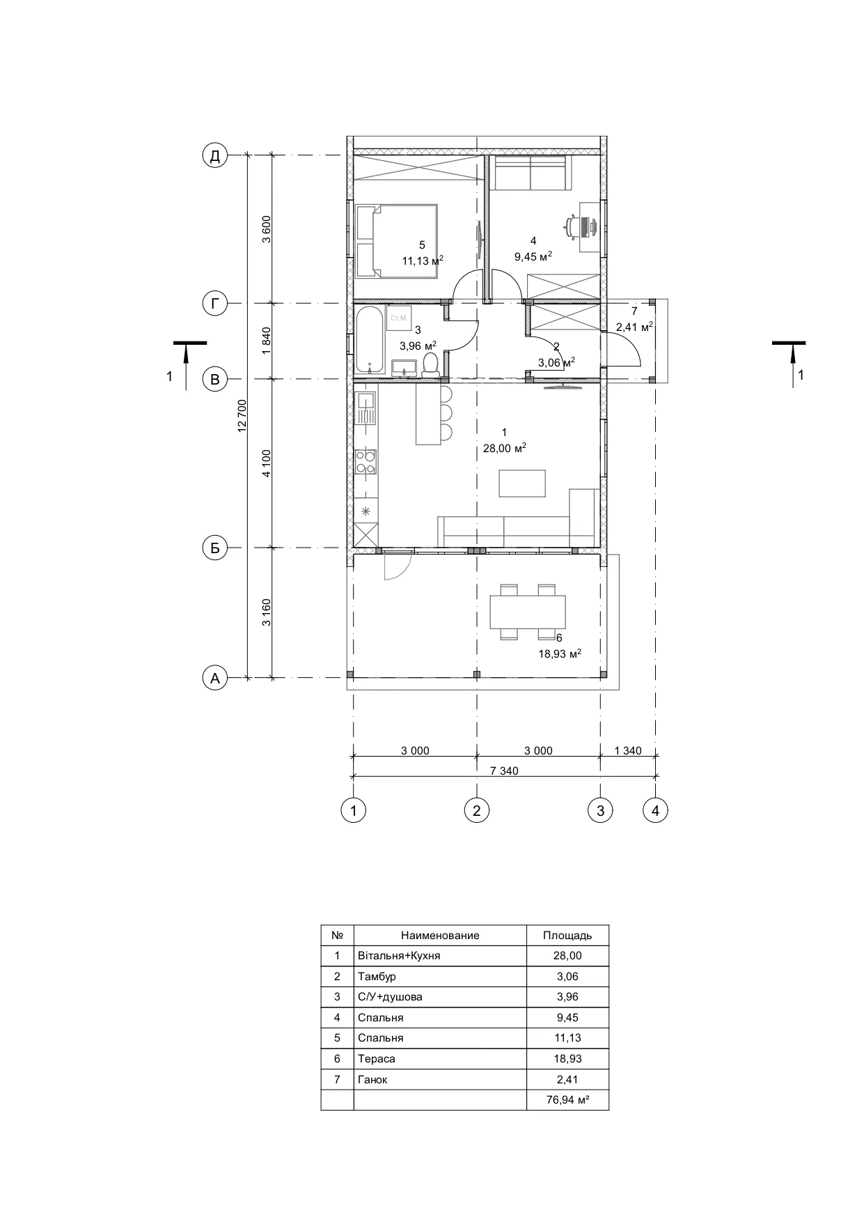 План SIP-будинку 76,20 м²